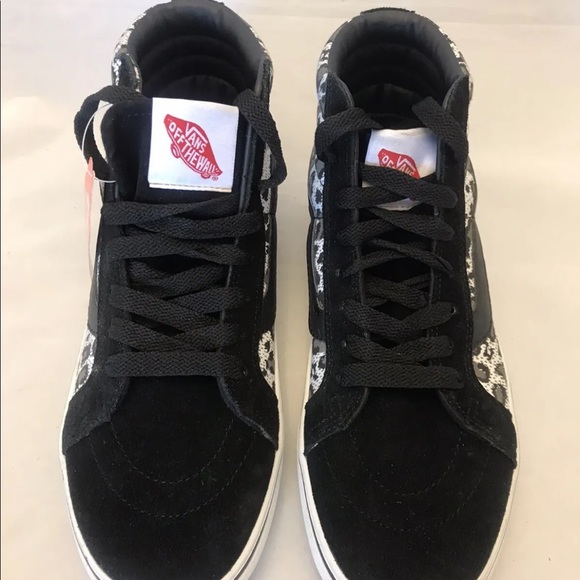 Vans SK8- Hi Slim Cheetah Print Suede Skate Shoes Black/ Grey M9/ W10.5 - Picture 9 of 13